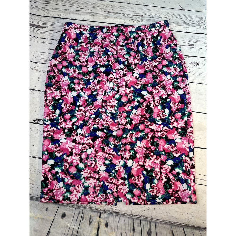 I Heart Ronson Skirt XLarge Floral Print Bodycon Pink High Rise Pencil Skirt